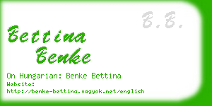 bettina benke business card